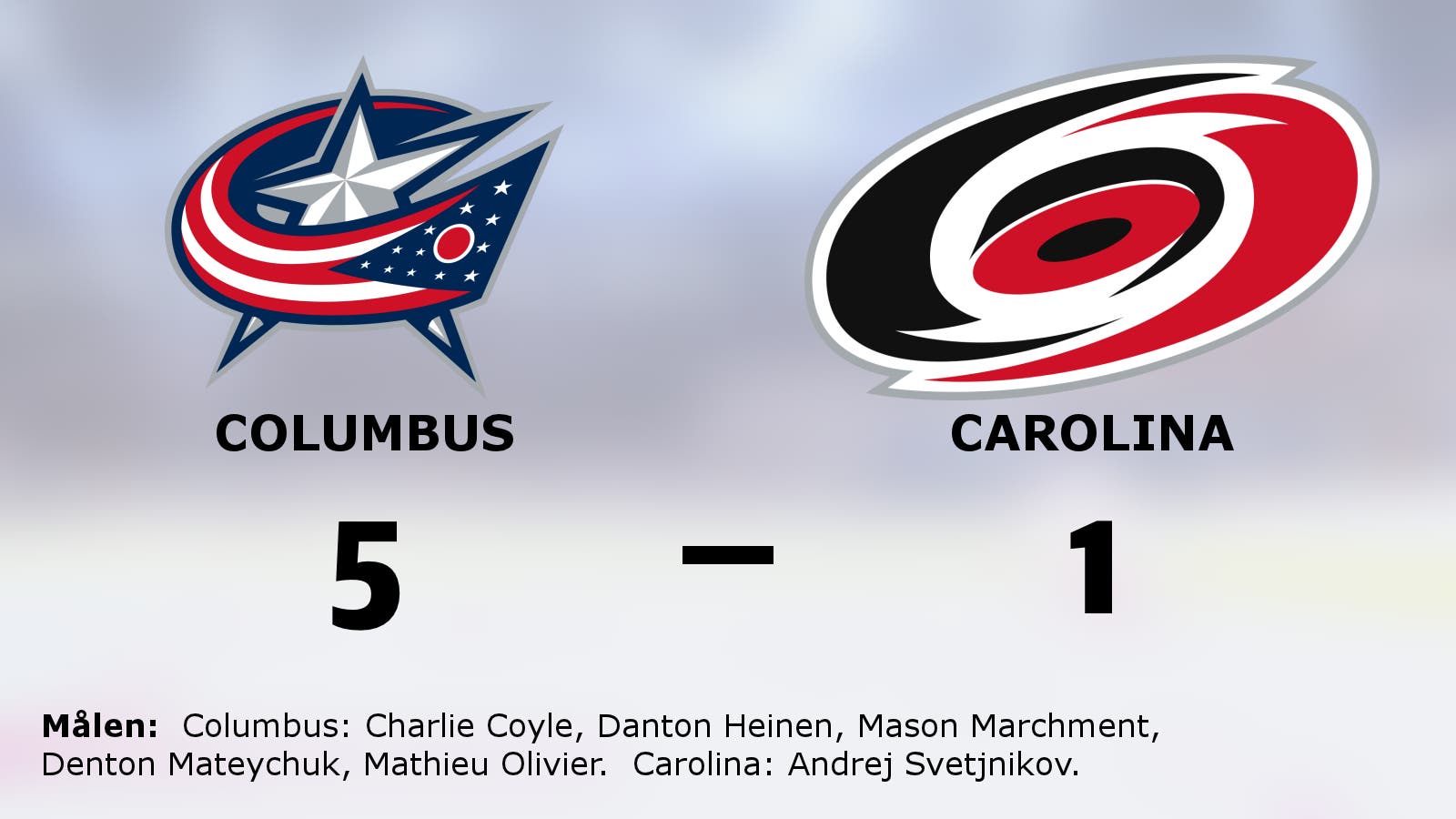 Seger för Columbus mot Carolina