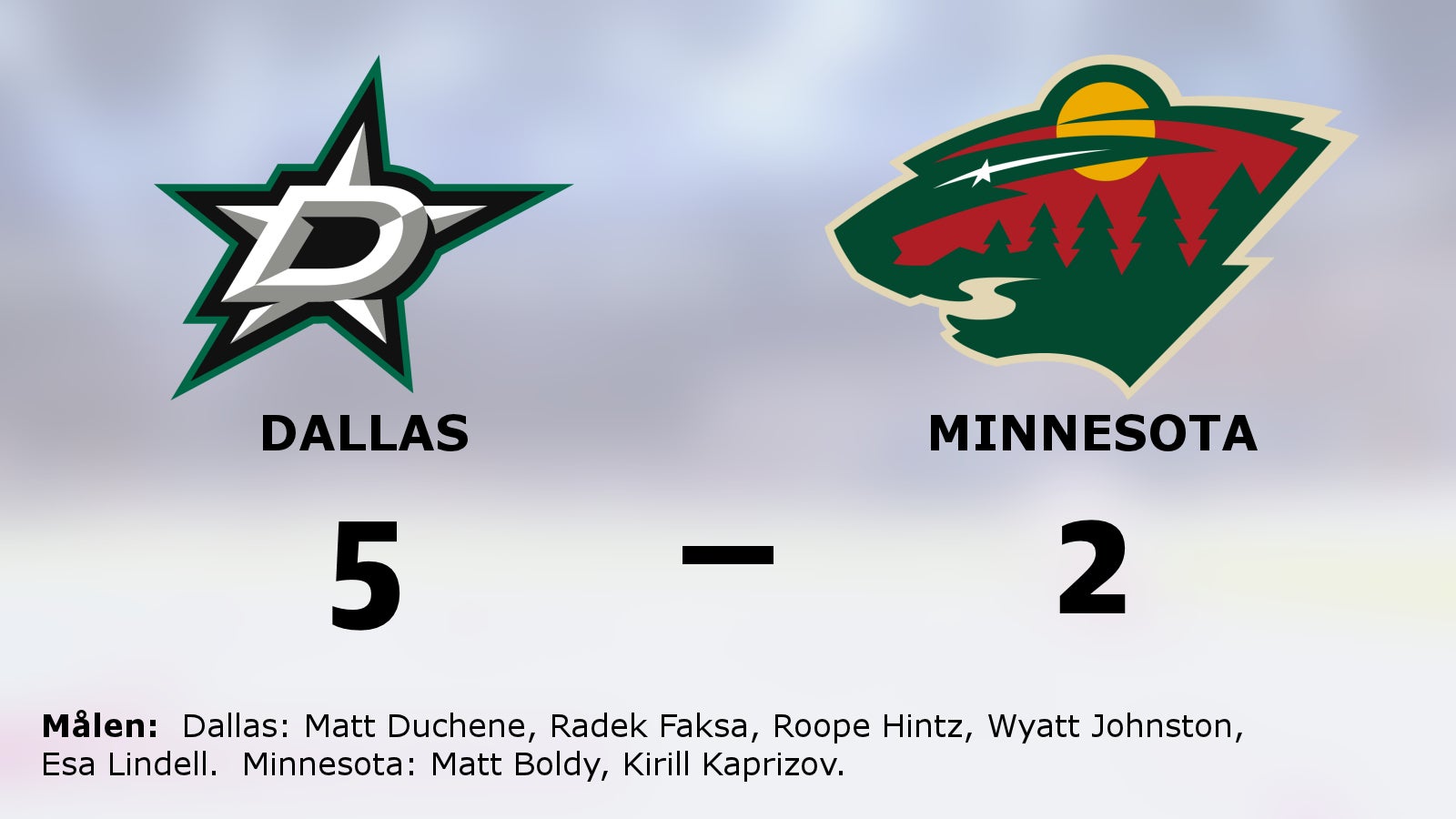 Seger för Dallas med 5–2 mot Minnesota