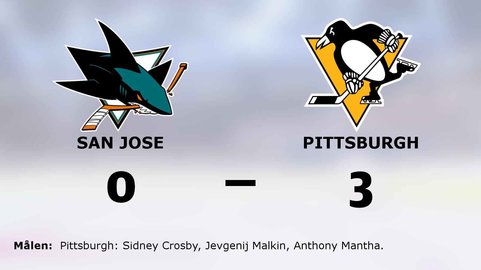 Stabil seger för Pittsburgh – som nollade San Jose