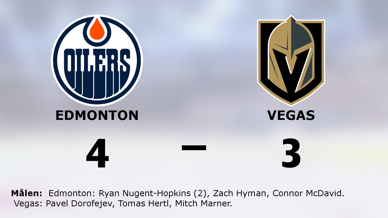 Seger för Edmonton i toppmötet med Vegas