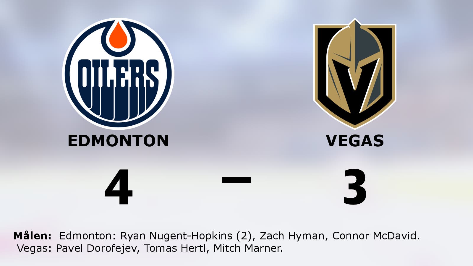 Seger för Edmonton i toppmötet med Vegas
