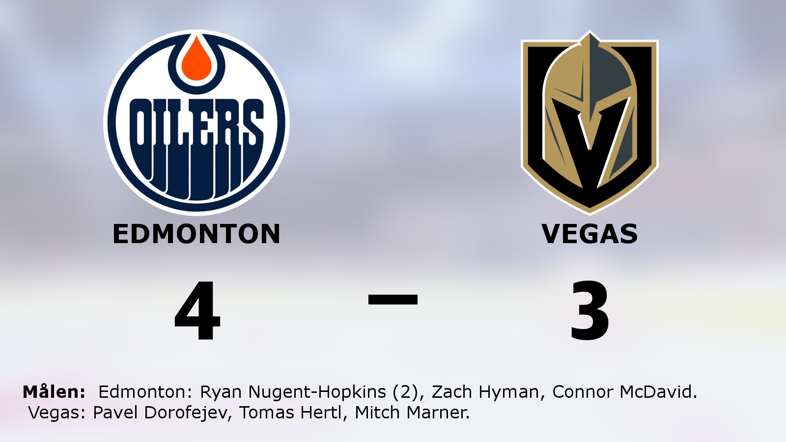 Seger för Edmonton i toppmötet med Vegas