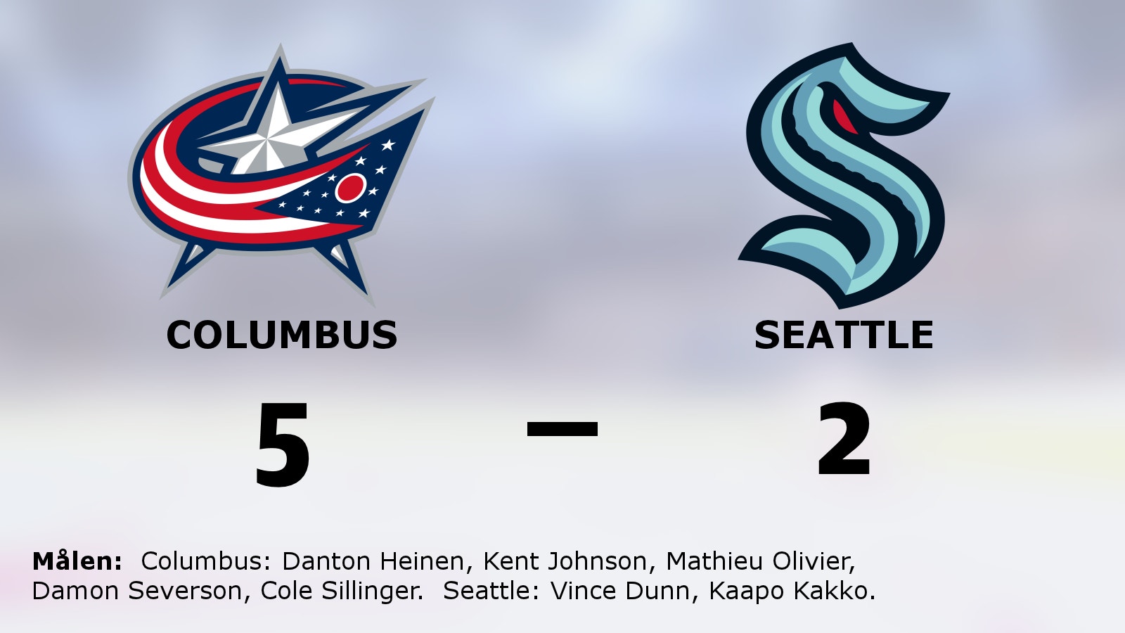 Columbus vann på nytt – 5–2 mot Seattle