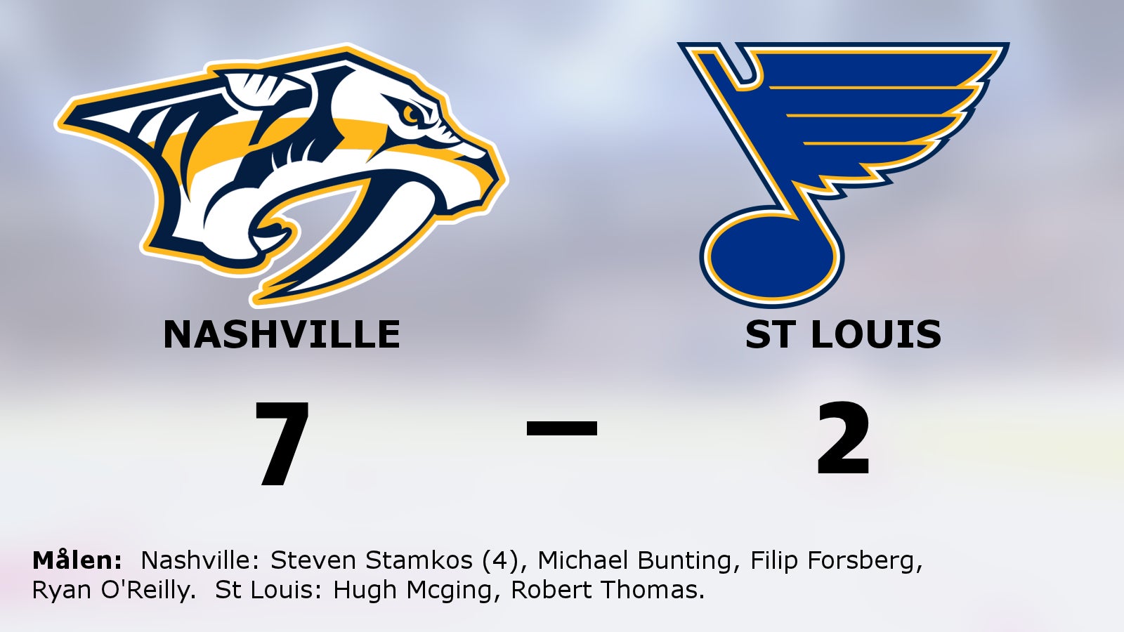 Nashville vann mot St Louis – Steven Stamkos fyramålsskytt