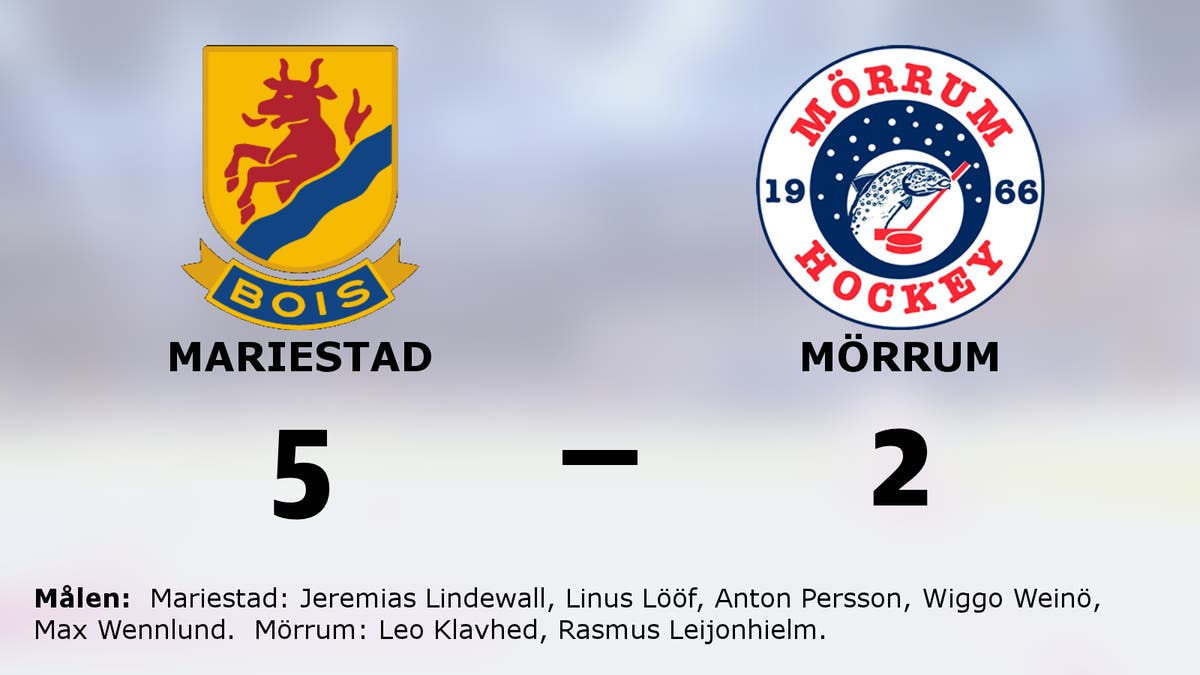 Efter förlustsviten: Seger igen för Mariestad – 5–2 mot Mörrum