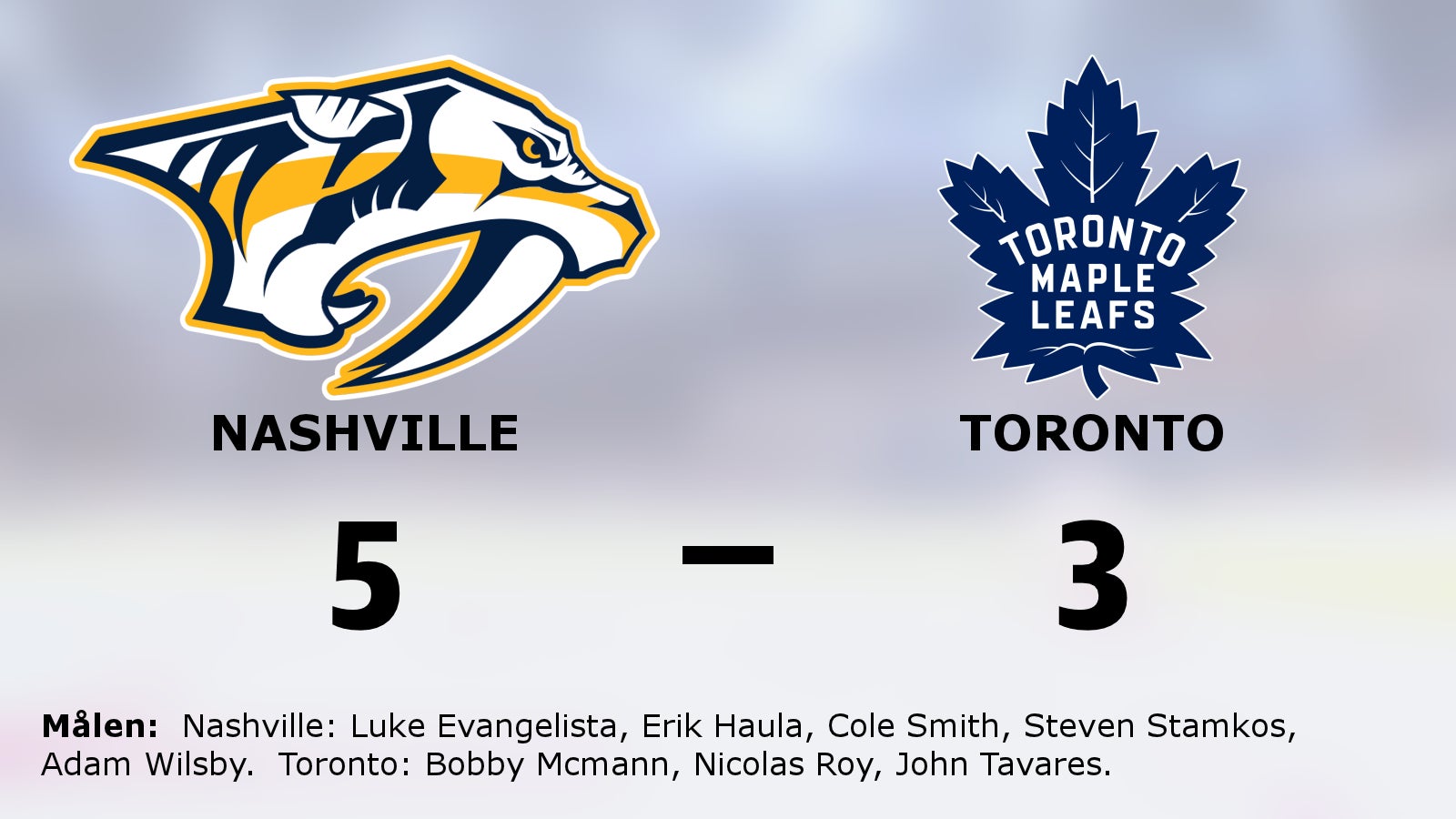 Nashville avgjorde i tredje perioden – vann mot Toronto
