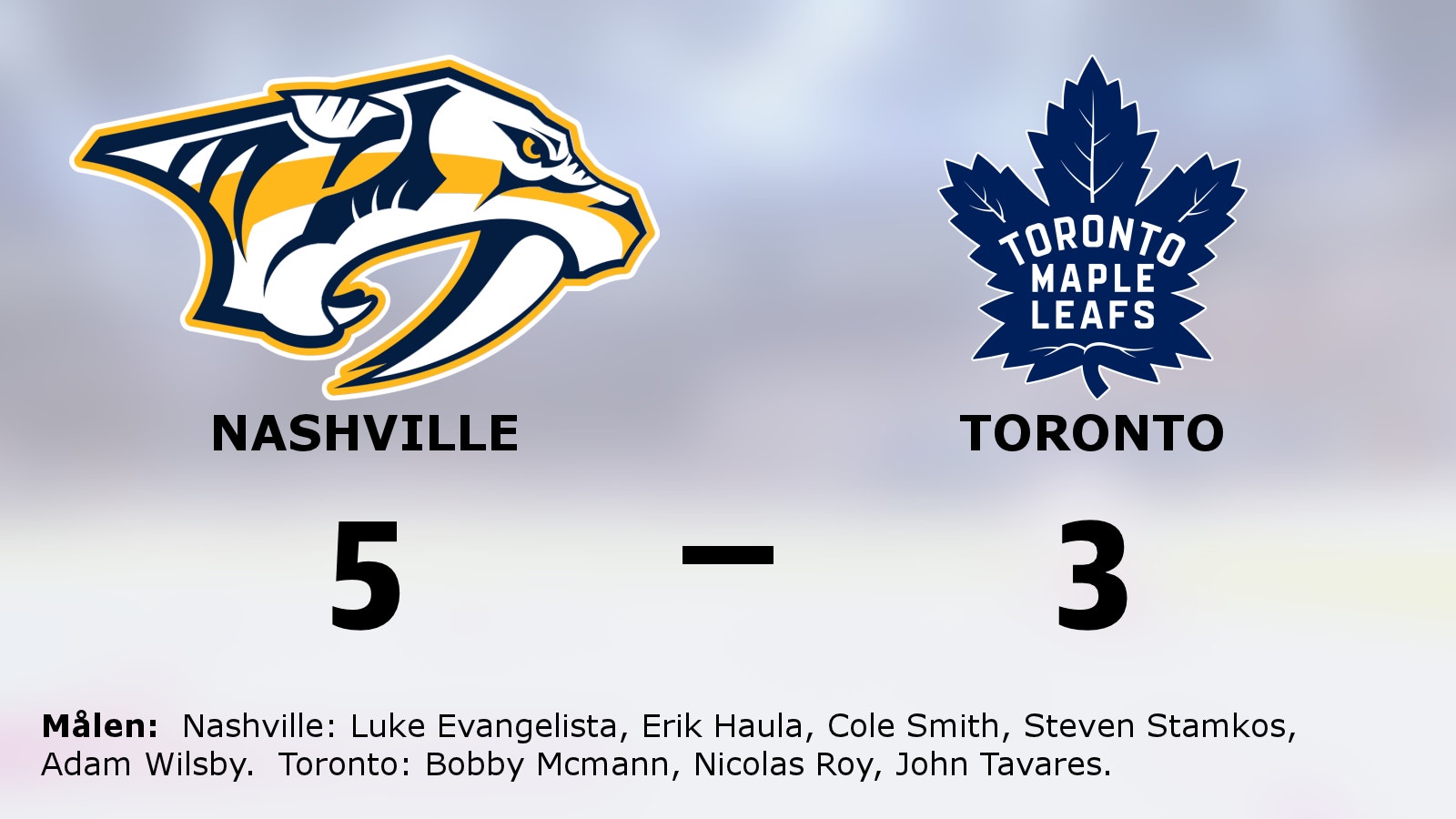 Nashville avgjorde i tredje perioden – vann mot Toronto