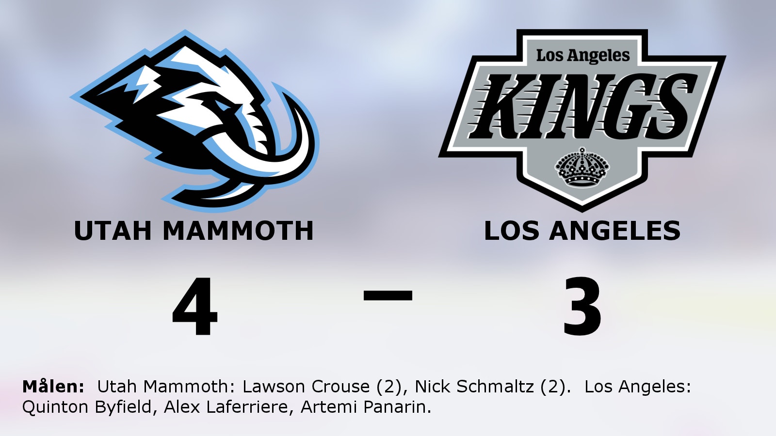 Utah Mammoth vann – avgjorde i förlängningen mot Los Angeles