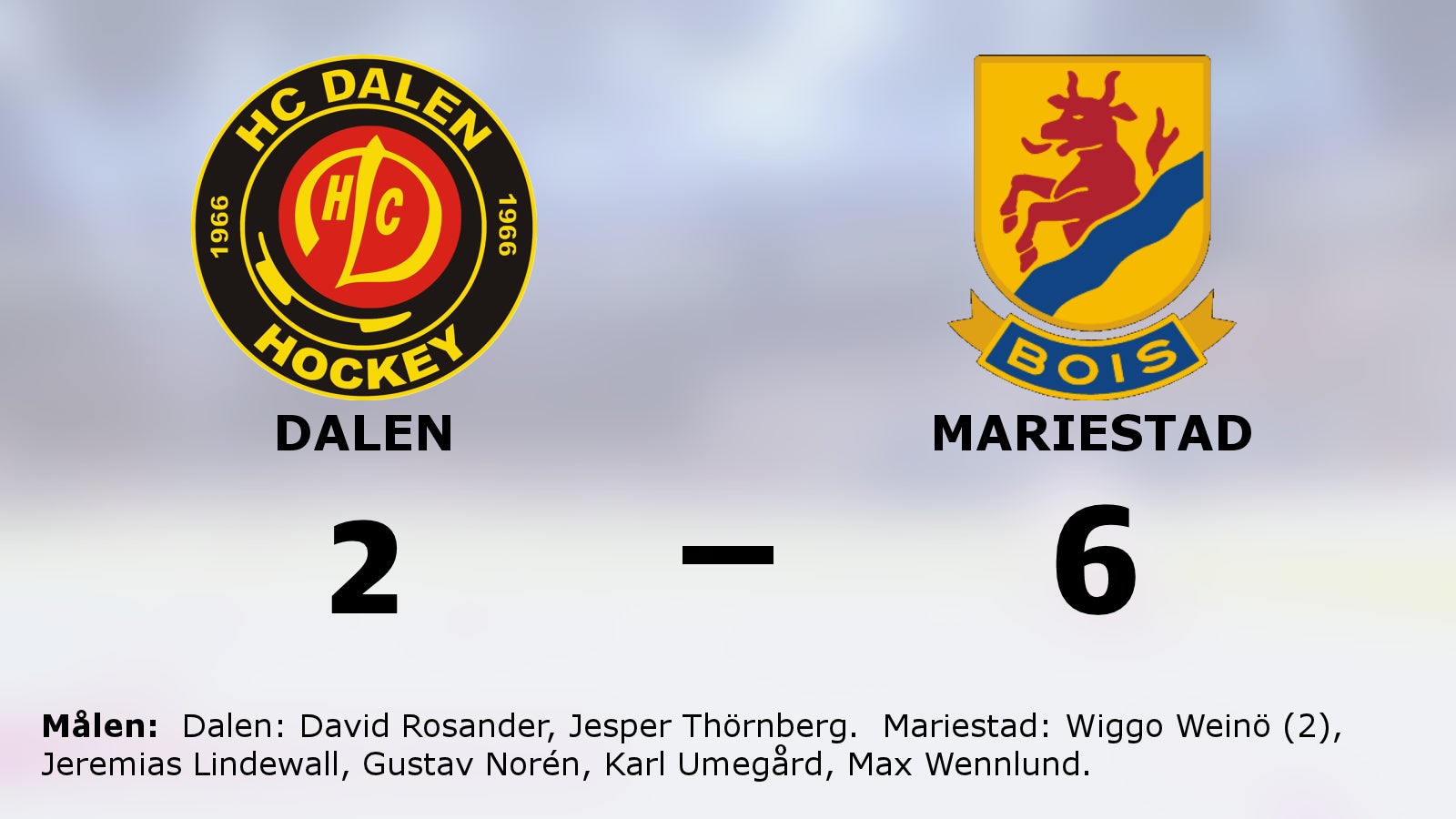 Wiggo Weinö i form när Mariestad vann mot Dalen