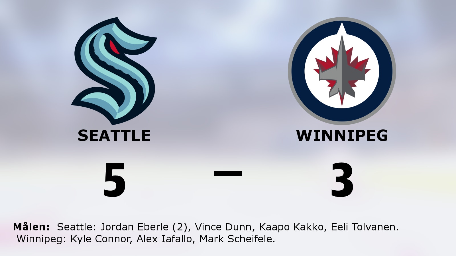 Seattle vann mot Winnipeg – trots underläge