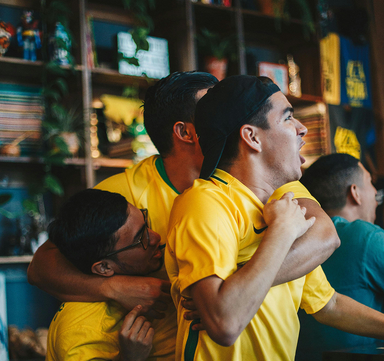 Football supporters celebrating