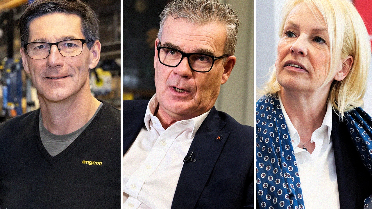 Collage med tre porträtt: två män med glasögon och en kvinna med blont hår, alla i allvarliga, samtalande situationer.