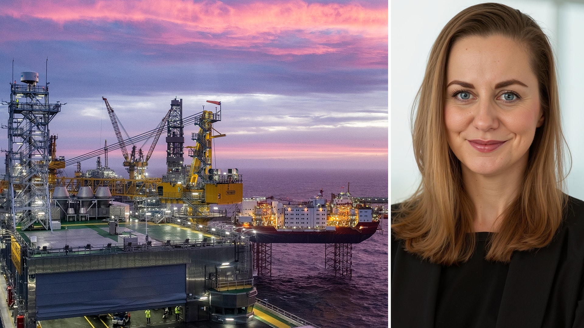 Porträttfoto av en kvinna med långt brunt hår som ler mot kameran