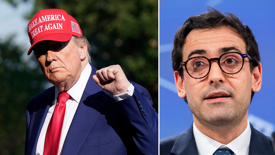 USA:s president Donald Trump och EU:s industrikommissionär Stephane Sejourne.