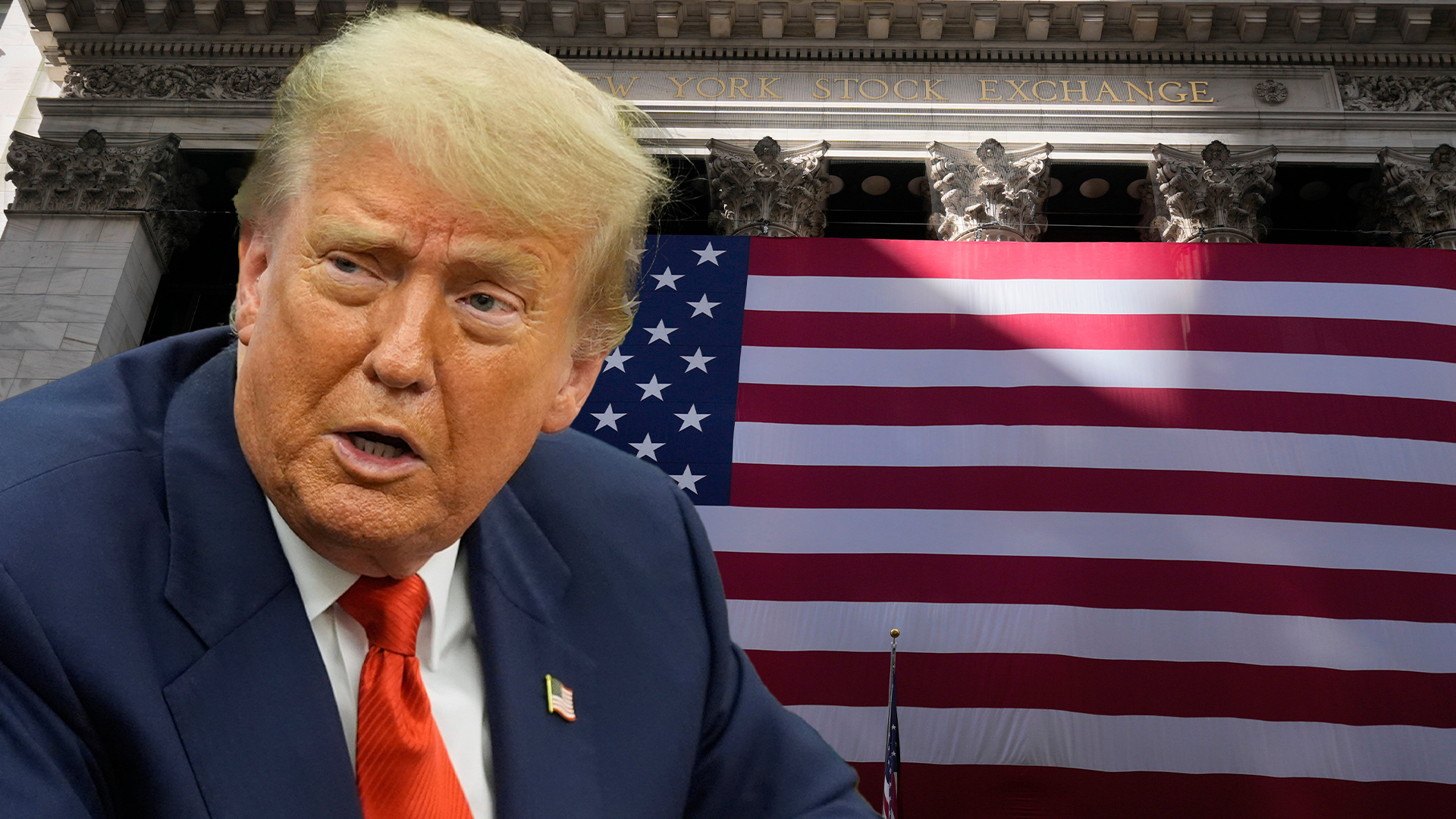 USA:s president Donald Trump, montagebild