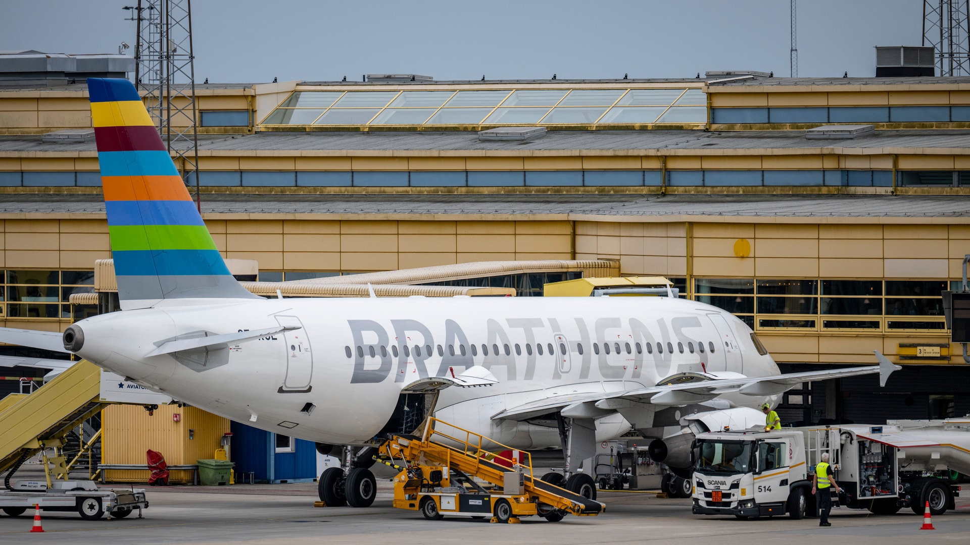 Flygbolaget Braathens.