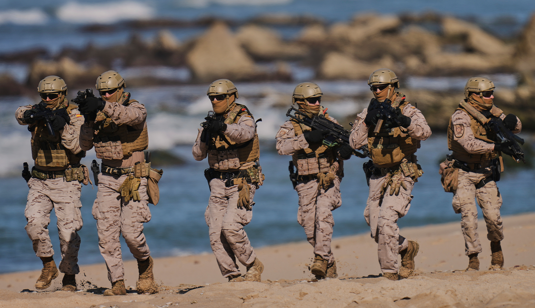 Spanska marinsoldater under en Nato-övning i södra delarna av Spanien.