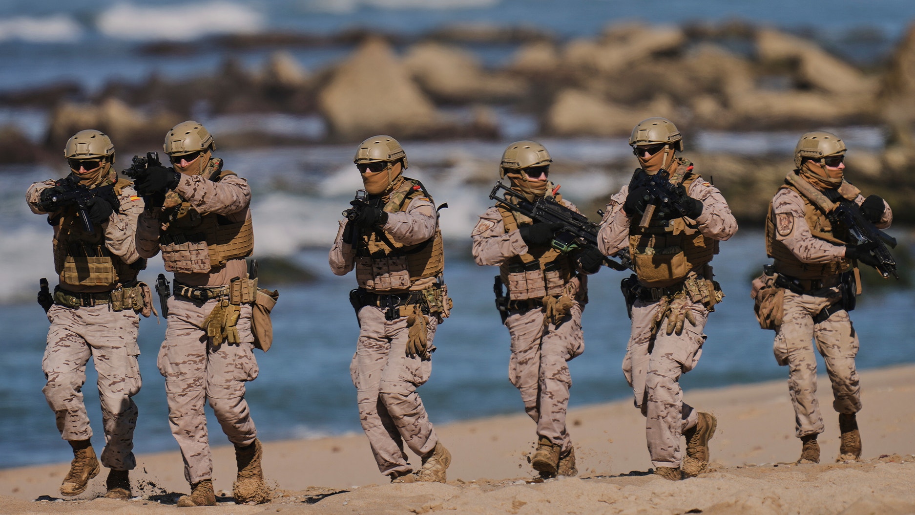 Spanska marinsoldater under en Nato-övning i södra delarna av Spanien.