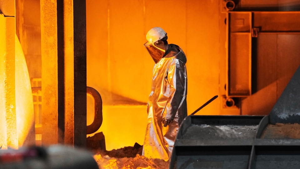 Stålanläggning i Duisburg, Tyskland.