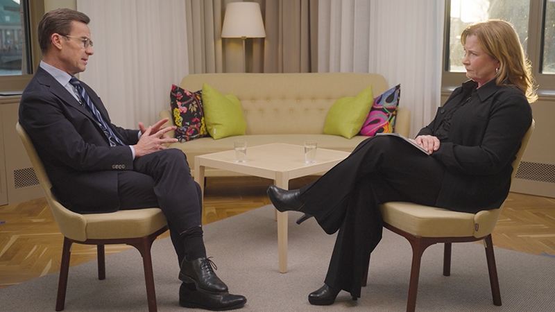Anna Hedenmo intervjuar Ulf Kristersson.