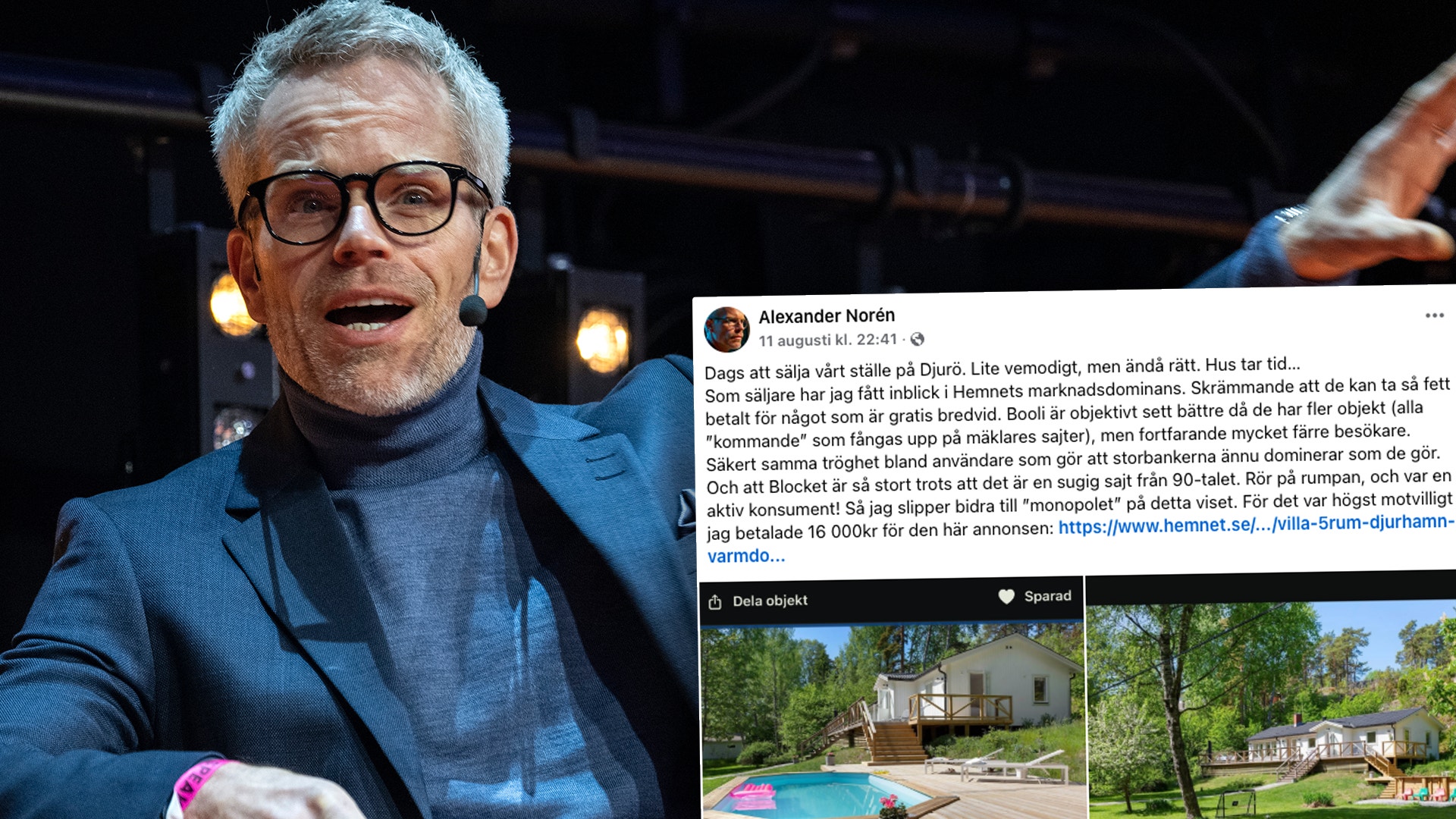 SVT-profilen Alexander Norén är kritisk mot Hemnets dominans.