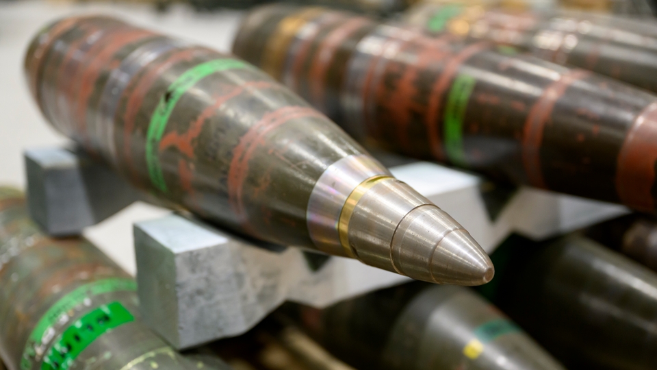 Artillerigranater från försvarsföretaget BAE Systems Bofors.