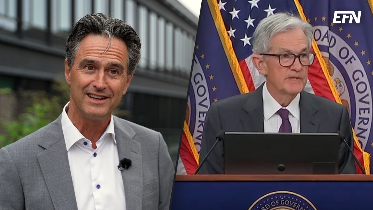 Ett bildmontage med Henrik Erikson till vänster och Fedchefen Jerome Powell till höger.