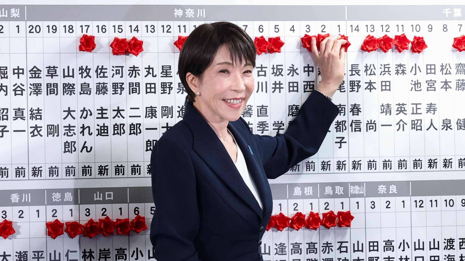 Sanae Takaichi segrar i valet till underhuset.