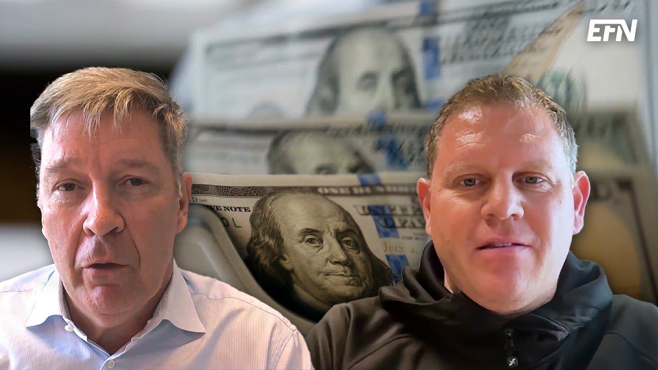 Håkan Gabrielsson och Paul Fischbein i ett montage framför dollarsedlar.