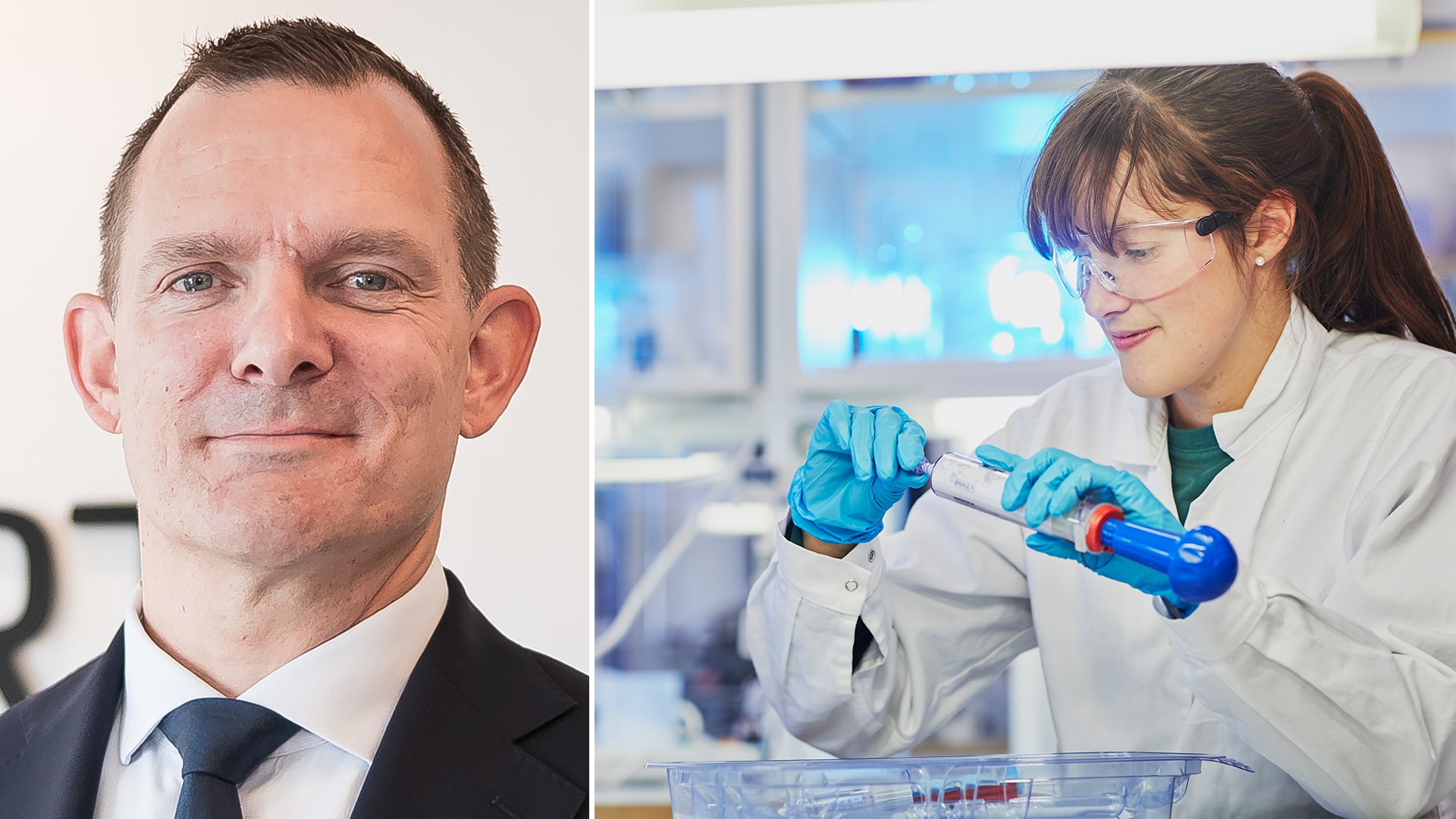 Torbjörn Sköld till vänster, bild från Bonesupport-labb till höger