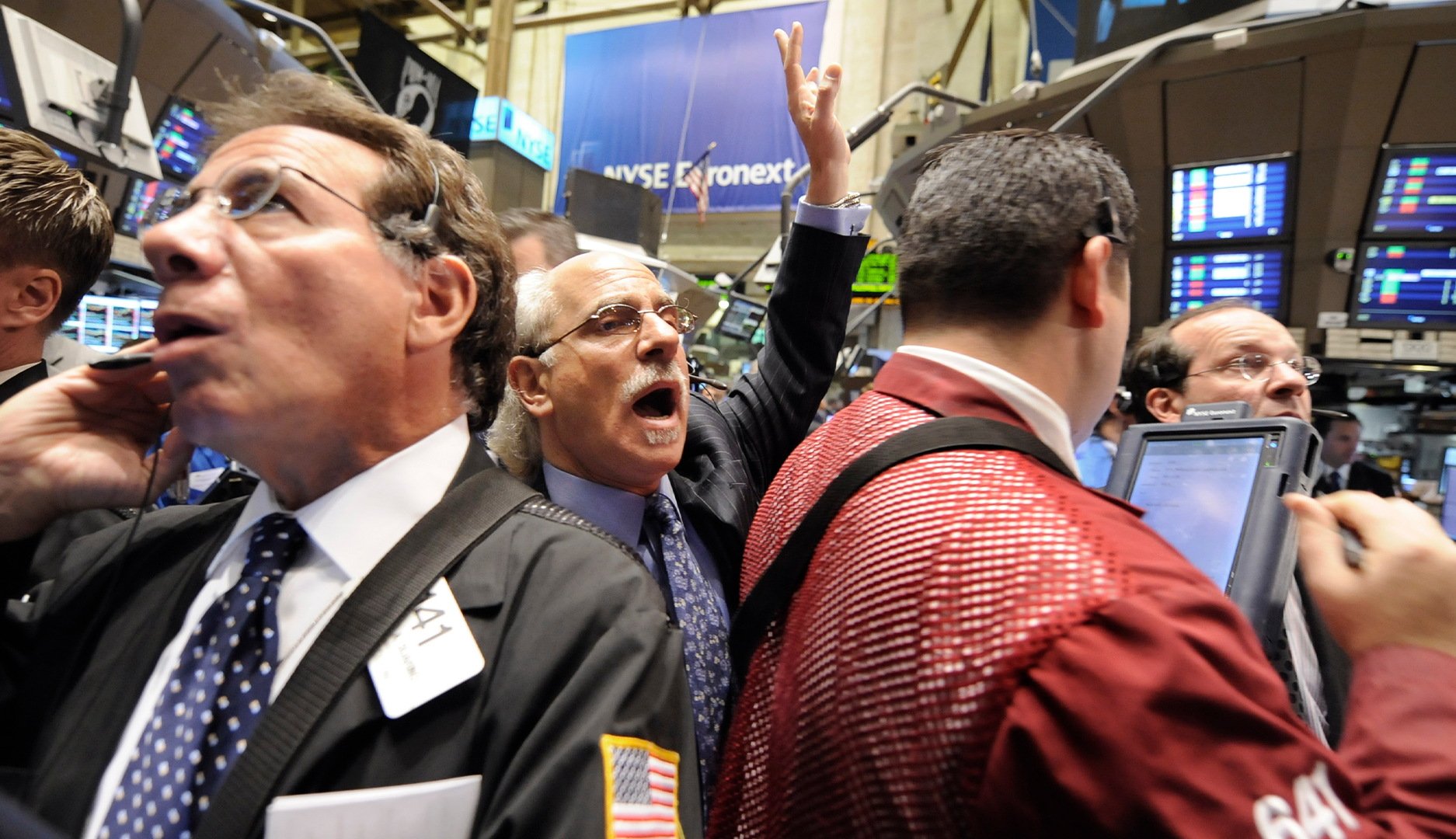 Handlare på New York Stock Exchange i oktober 2008. 