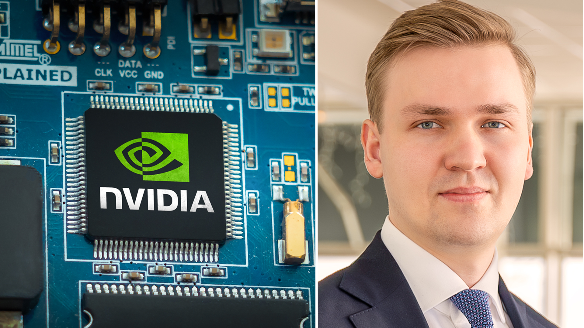Herman Ohlsson och ett Nvidia grafikkort.