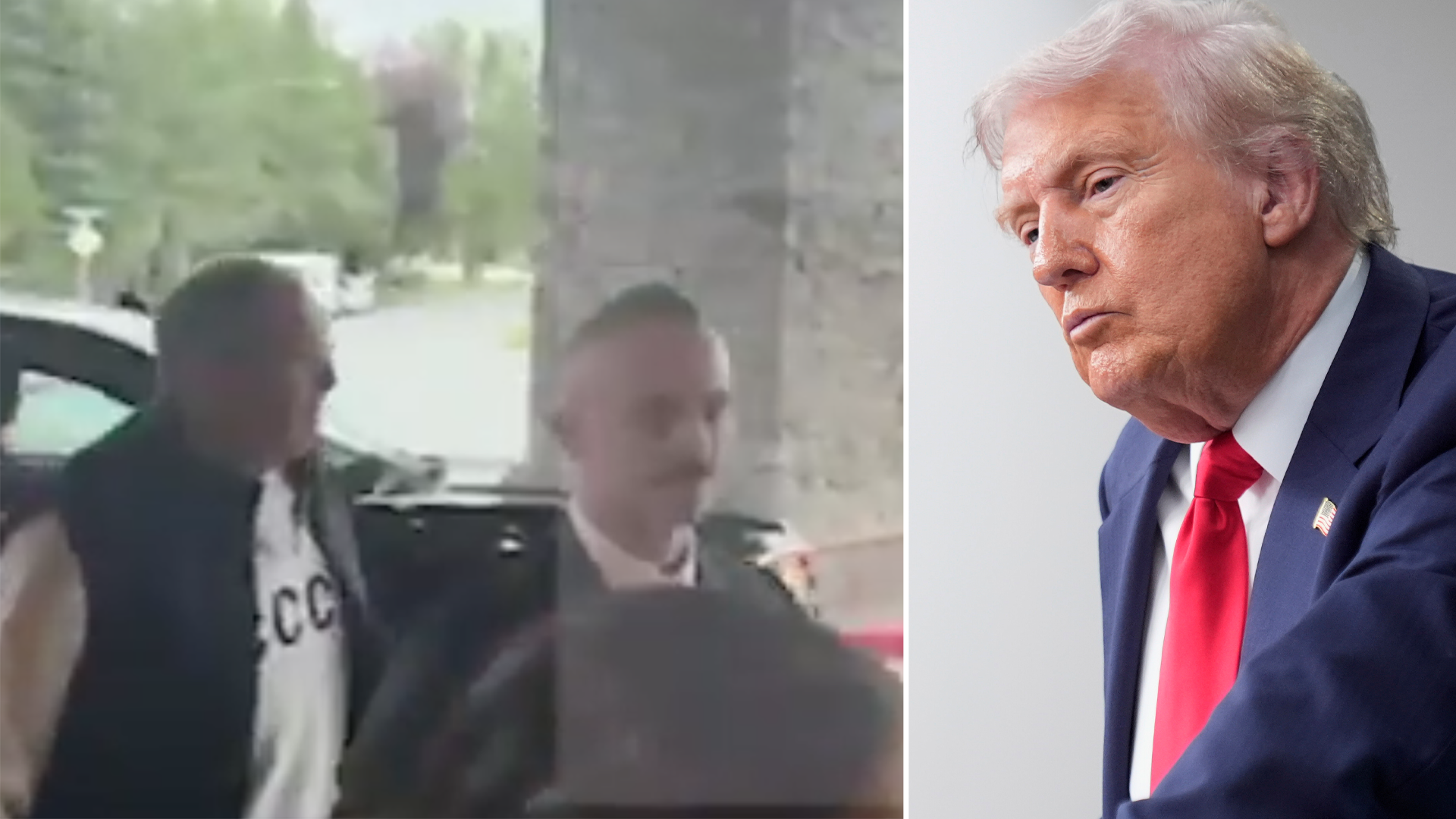 Här dyker Lavrov upp inför toppmötet mellan Trump och Putin. 