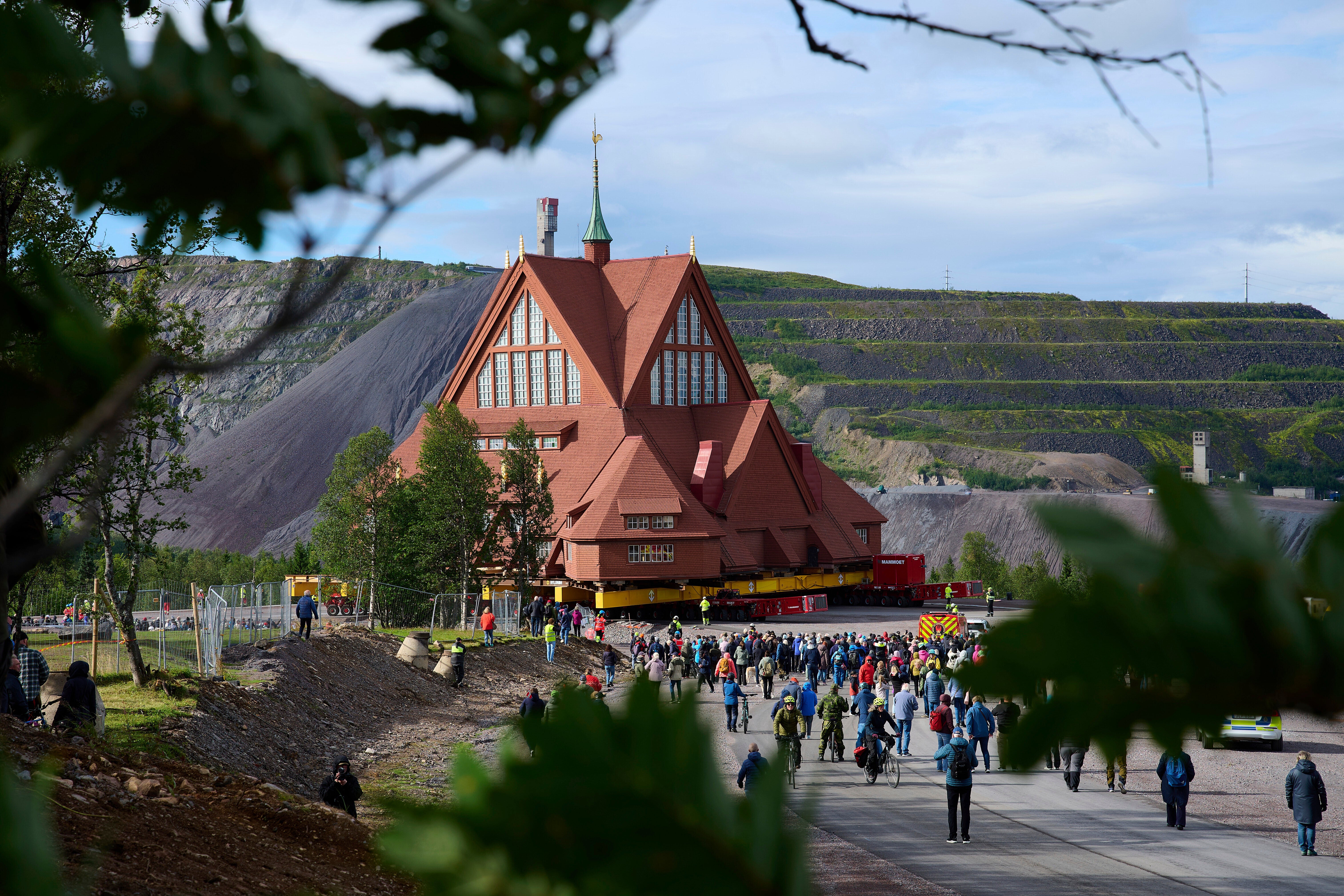 Här flyttas kyrkan i Kiruna. 