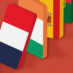Illustration av europeiska flaggor ställda upp som böcker på röd bakgrund. Flaggorna representerar Storbritannien, Tyskland, Italien, Spanien och Ungern.