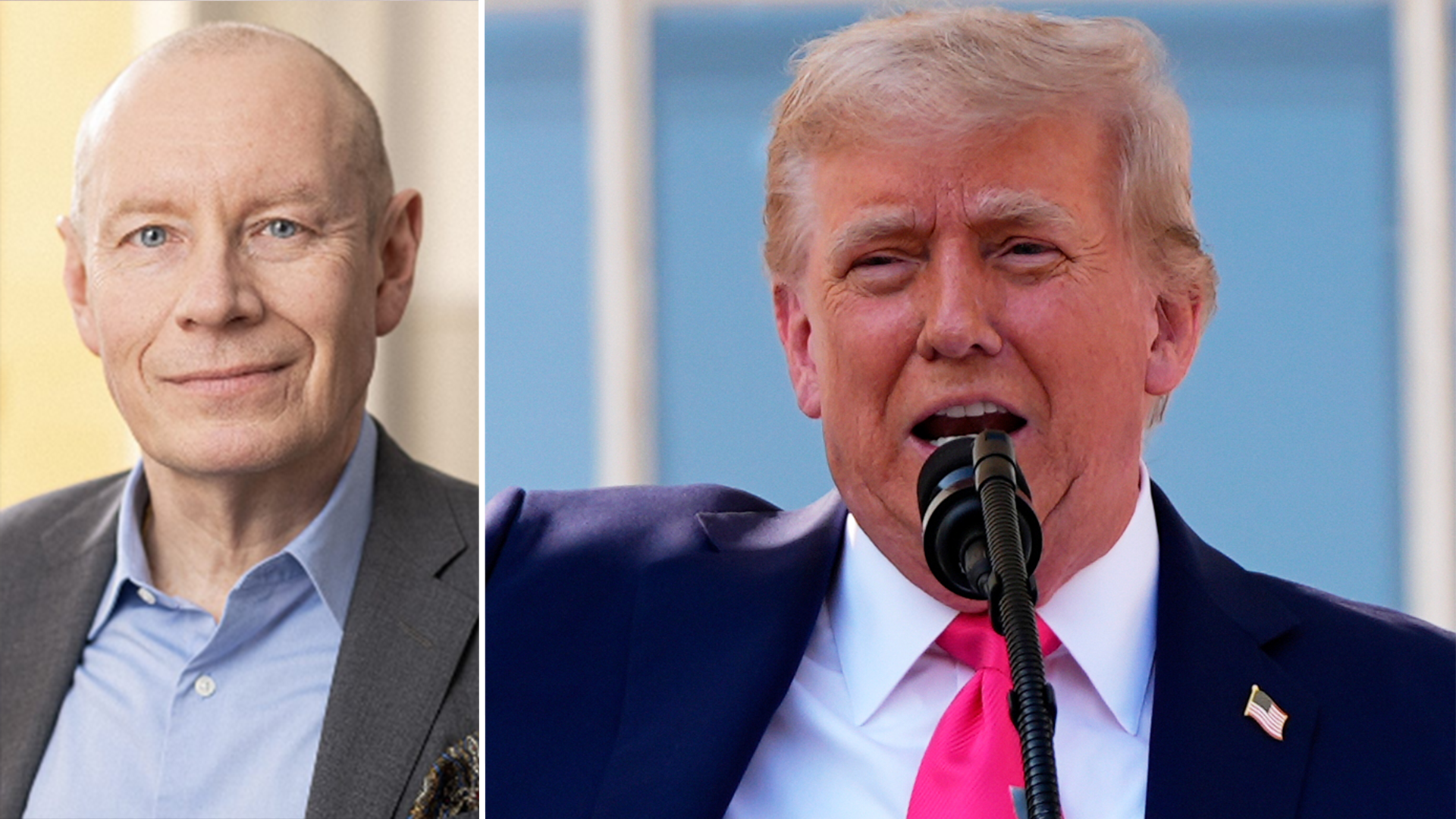 USA:s president Donald Trump och Lars Söderfjell på Ålandsbanken