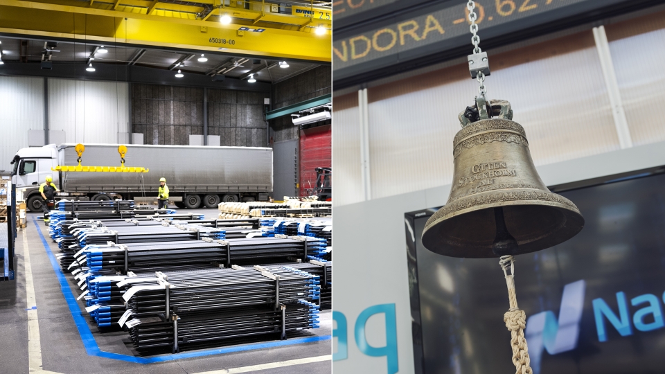 Pressbild från Sandvik till vänster och bild från Nasdaq till höger.