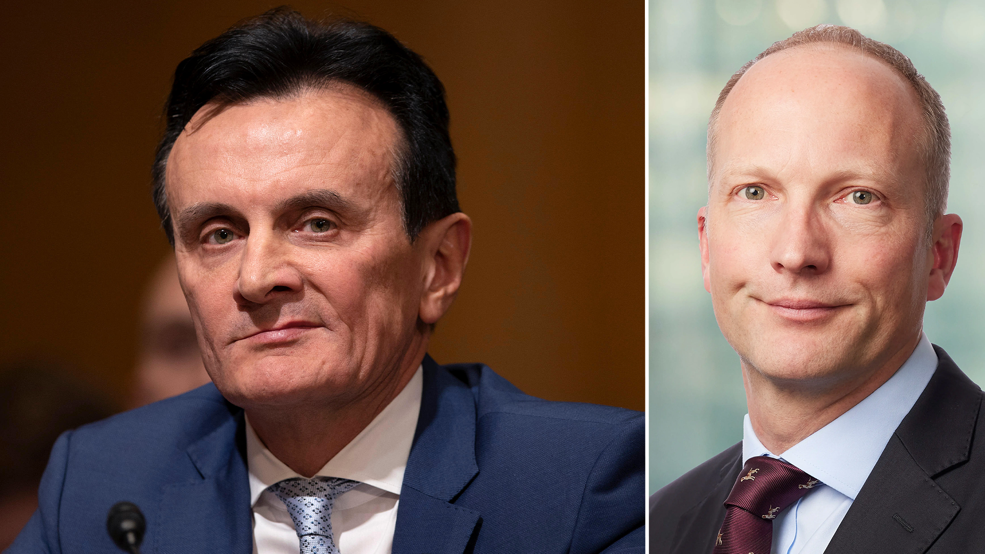 Porträttfoto av två män i kostym och slips.