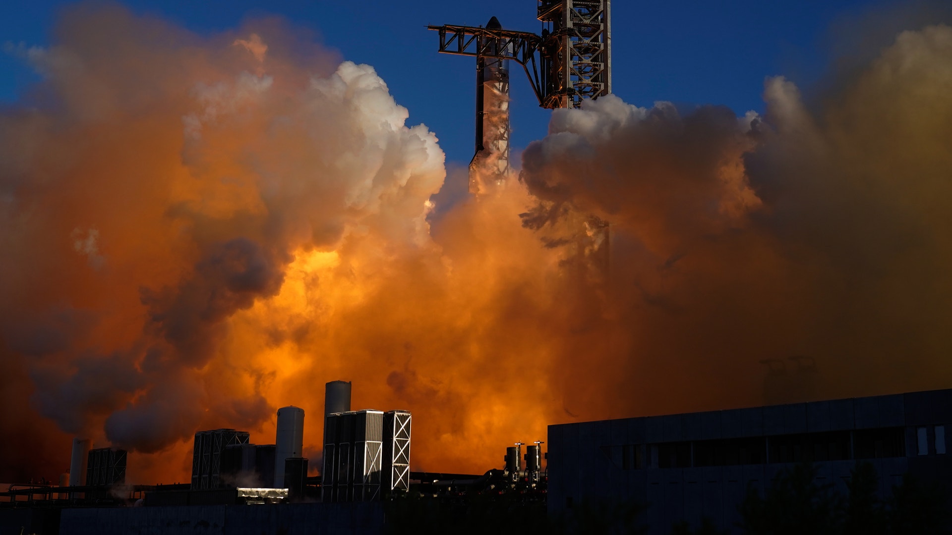 SpaceX's mega rocket Starship blasts off for a test flight from Starbase in Boca Chica, Texas, Monday, Oct. 13, 2025.