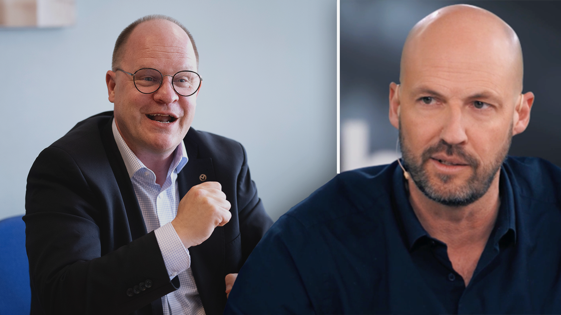 Martin Blomgren till vänster och Munters vd Klas Forsström till höger.