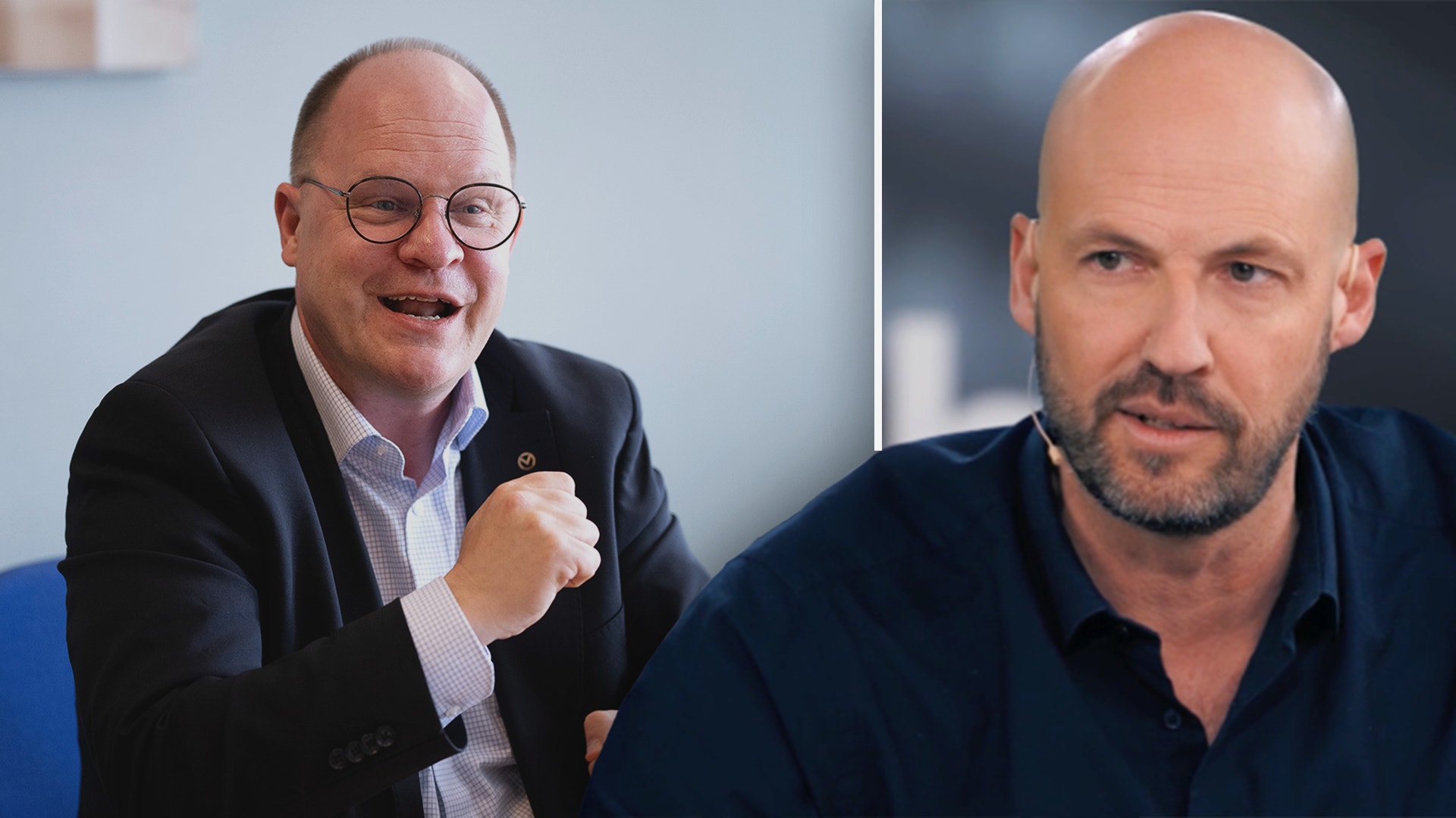 Martin Blomgren till vänster och Munters vd Klas Forsström till höger.