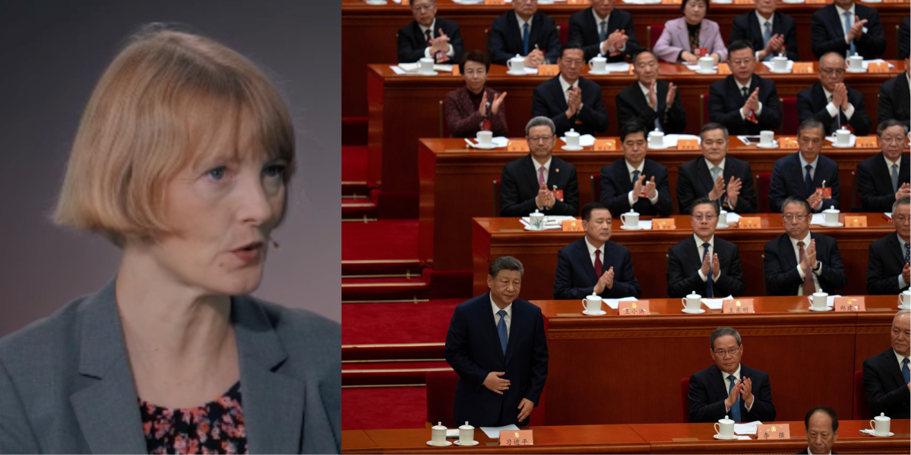 Kristina Sandklef till höger och den kinesiska kongressen till vänster. 