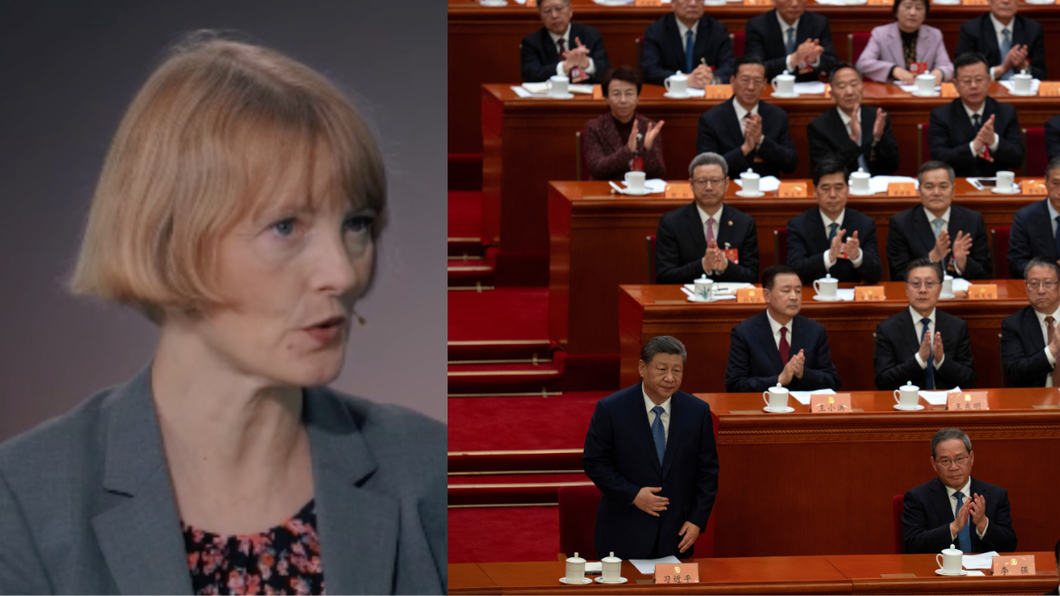 Kristina Sandklef till höger och den kinesiska kongressen till vänster.