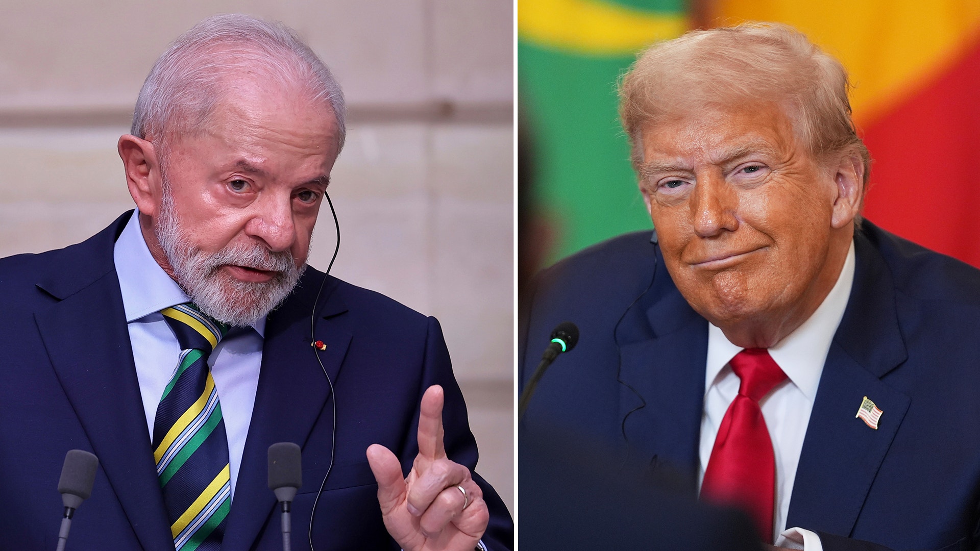 Brasiliens president Luiz Inácio Lula da Silva och USA:s president Donald Trump.