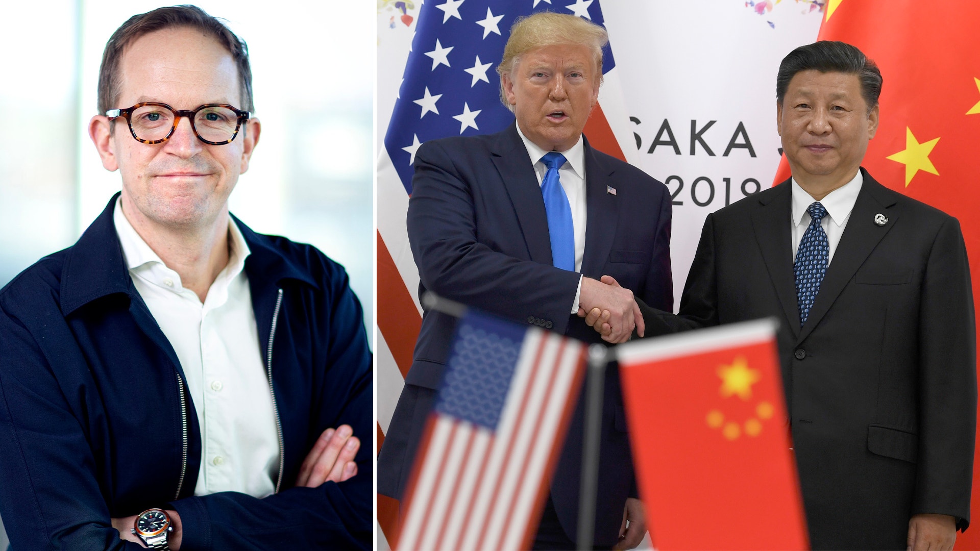 Carnegies omvärldsstrateg Henrik von Sydow och Donald Trump och Xi Jinping.