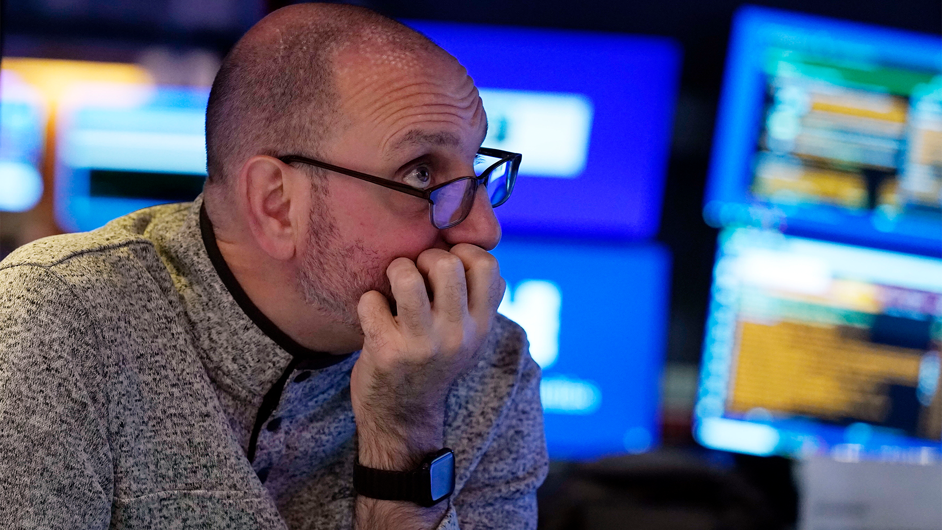 Börsmäklare på handelsgolvet vid New York Stock Exchange.