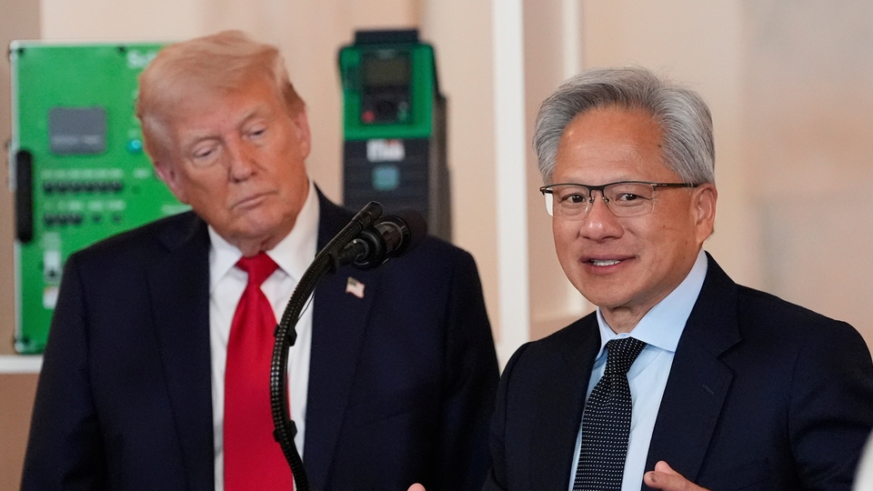 Donald Trump, USA:s president och Jensen Huang, vd för Nvidia