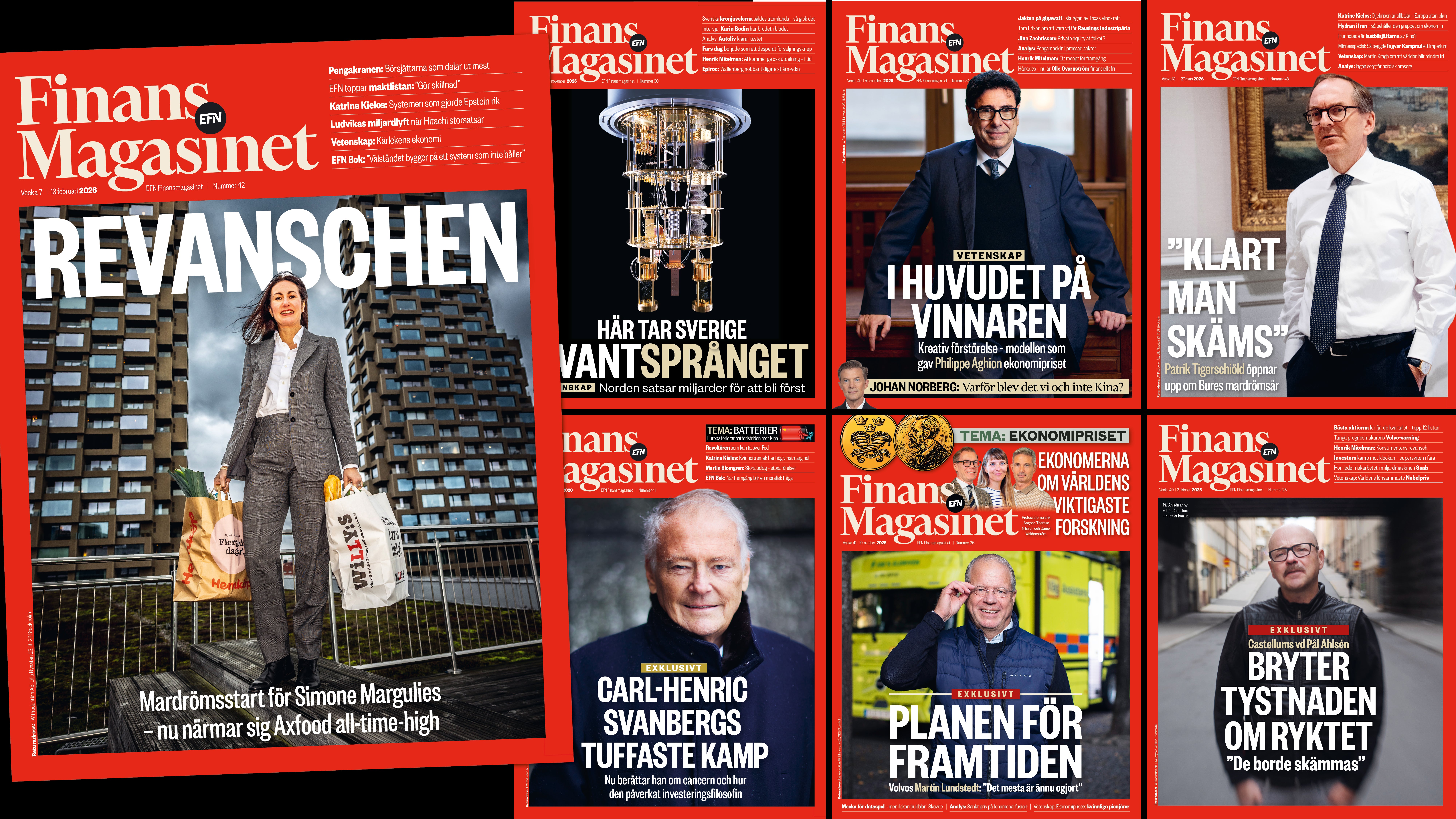 Flera utgåvor av EFN:s Finansmagasinet