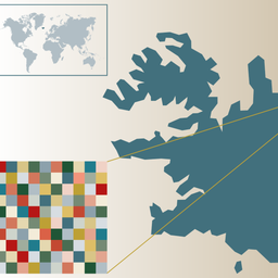Karta över Österrike med pixelerad representation