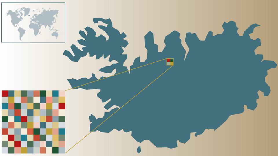 Karta över Österrike med pixelerad representation